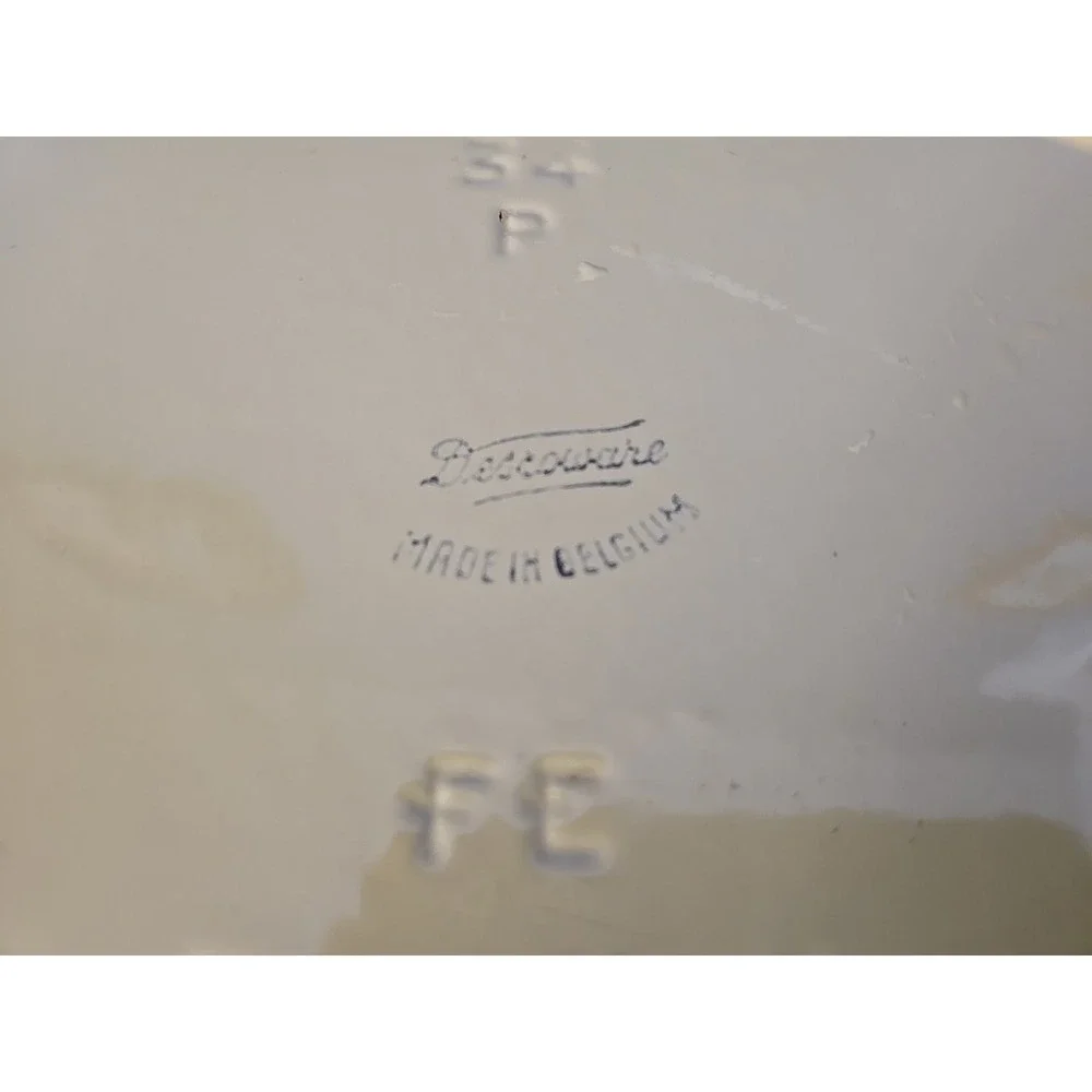 Vintage 60's Descoware Belgium 14H 34B‎ Enamel Cast Iron Casserole Yellow